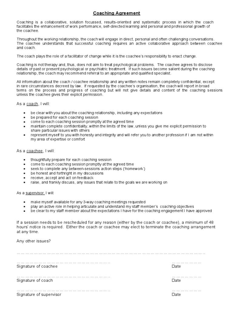 Coaching Contract Template – 3 Free Templates In Pdf, Word Inside Business Coaching Contract Template