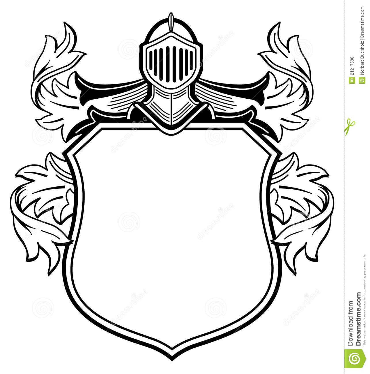 Coat Outline Clipart With Blank Shield Template Printable