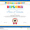 Colorful Diploma Certificate Template For Kids In Vector With Regard To Certificate Of Achievement Template For Kids