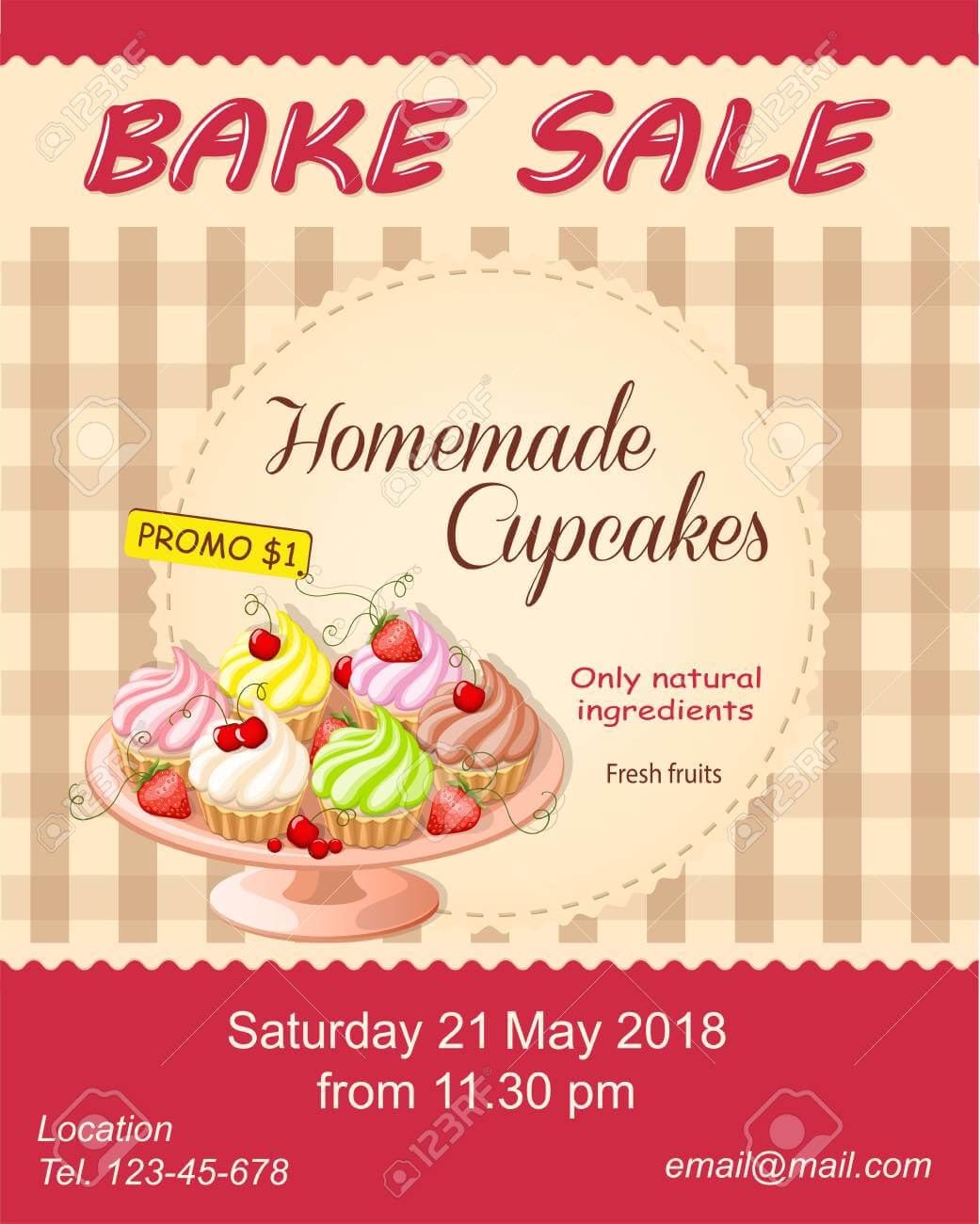 Colorful Flyer Template For Bake Sale Promotion Or Banner For.. With Bake Sale Flyer Template Free