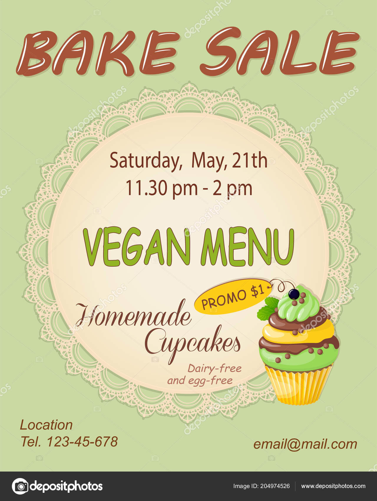 Colorful Flyer Template Vegan Bake Sale Promotion Banner Throughout Bake Off Flyer Template
