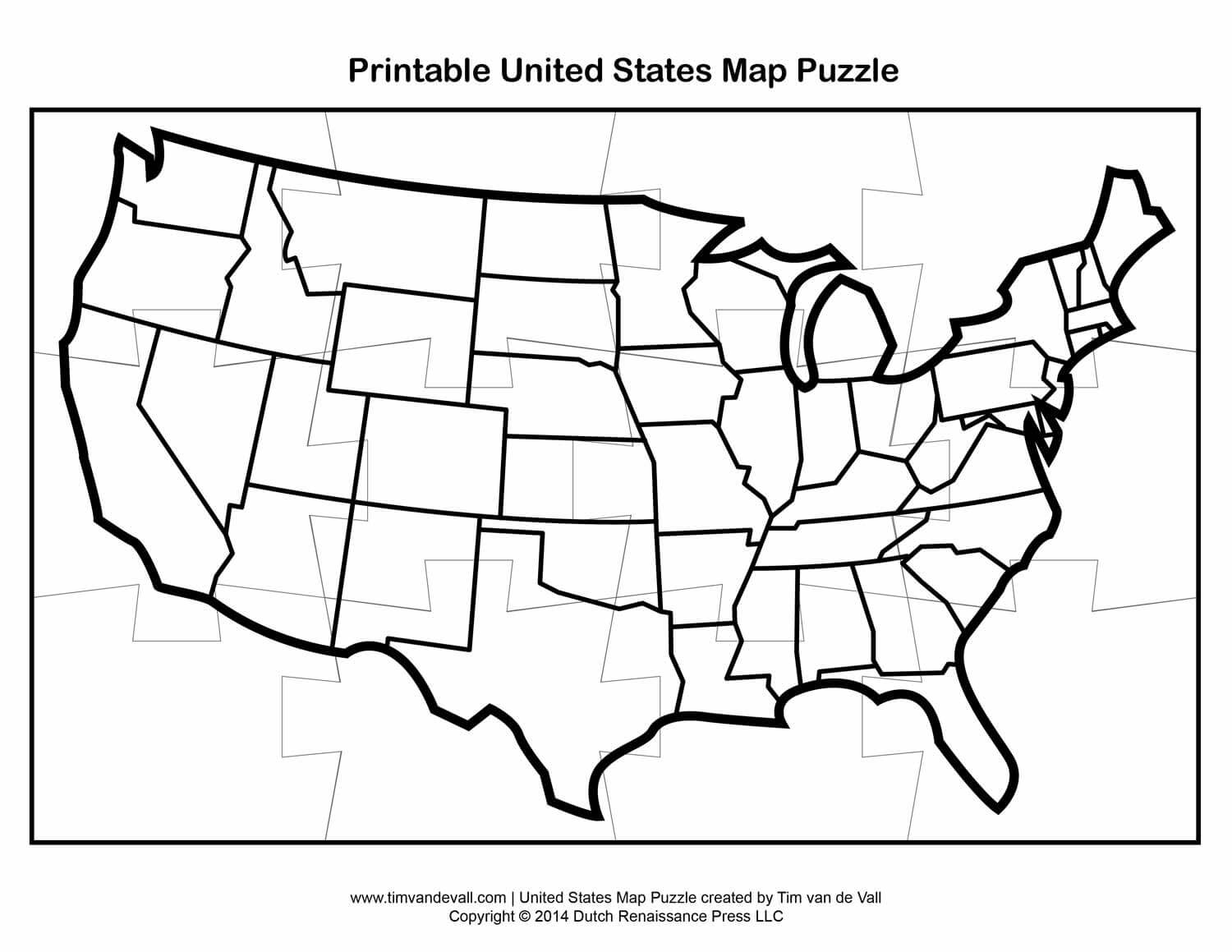 Coloring Book : Printable United States Map Puzzle For Kids Inside Blank Template Of The United States