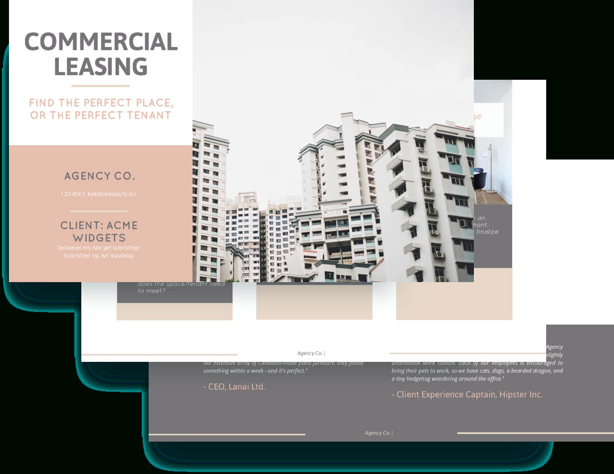 Commercial Lease Proposal Template – Free Sample | Proposify With Business Lease Proposal Template