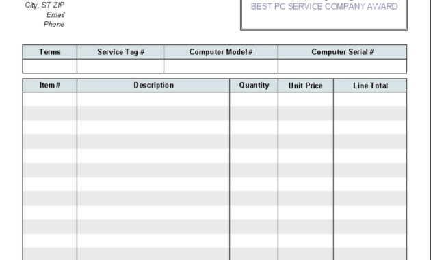 Computer Repair Invoice Template - Colona.rsd7 intended for Cell Phone Repair Invoice Template