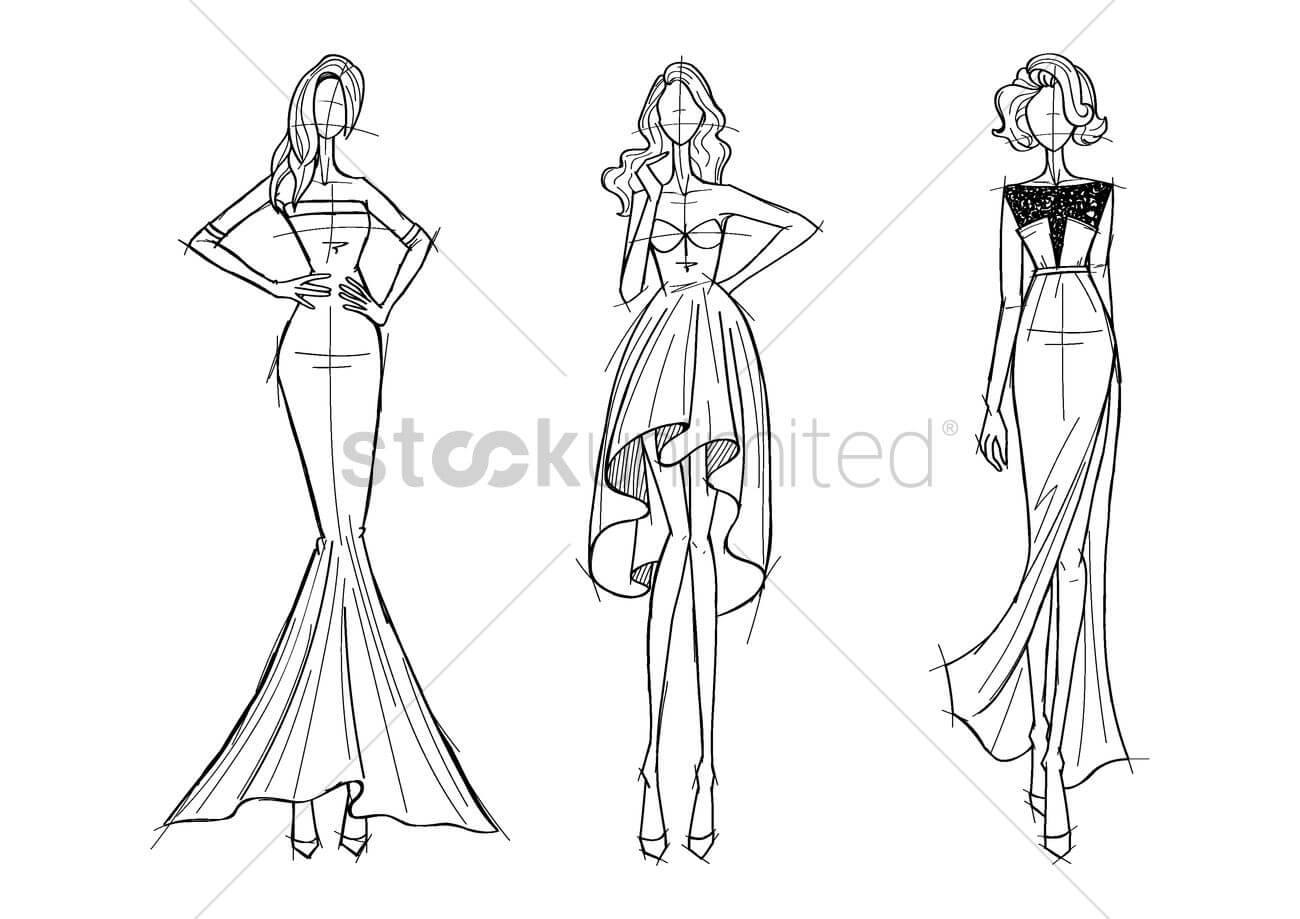 Contoh Soal Dan Materi Pelajaran 5: Female Fashion Model Sketch Throughout Blank Model Sketch Template