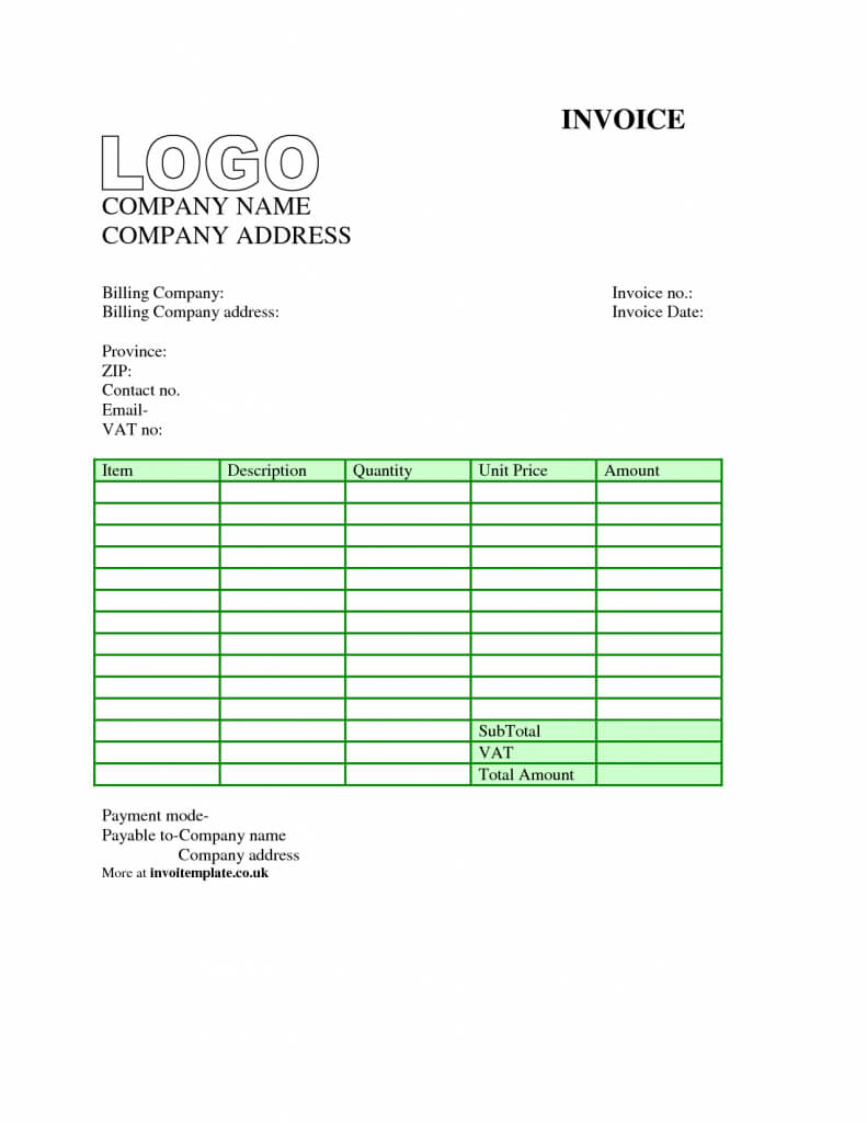 Contractor Invoice Template Uk | Invoice Example Inside Business Invoice Template Uk
