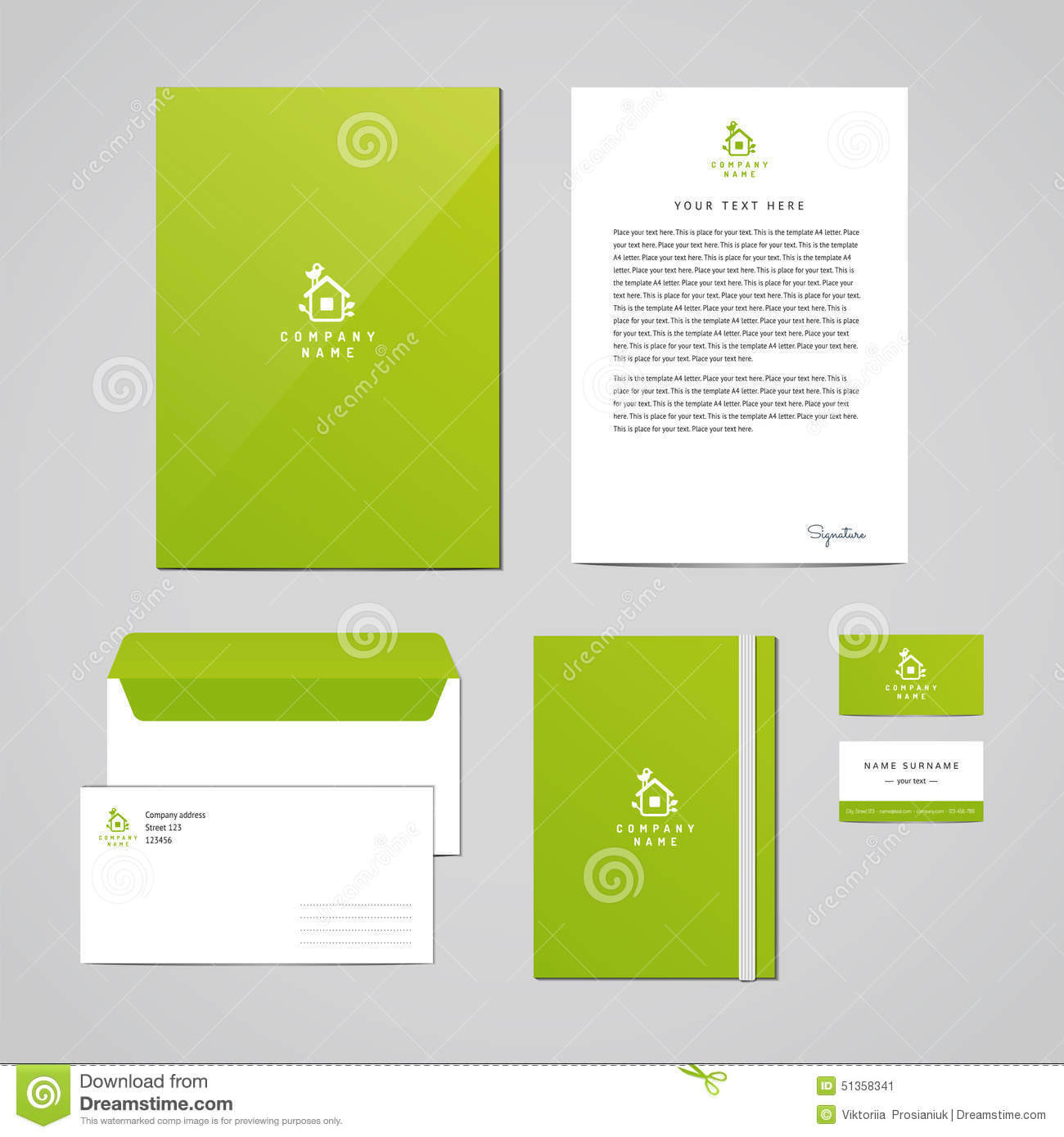 Corporate Identity Eco Design Template. Documentation For For Business Card Letterhead Envelope Template