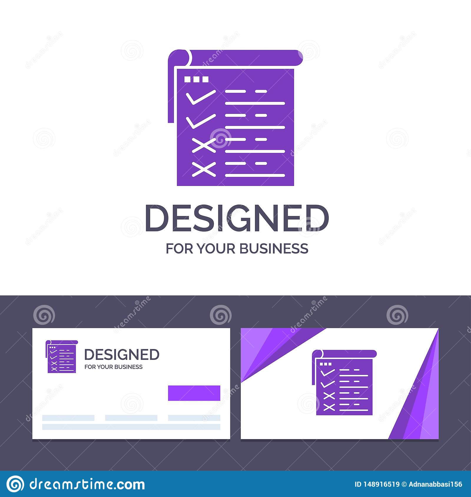 Creative Business Card And Logo Template Checklist, Testing Pertaining To Acceptance Card Template