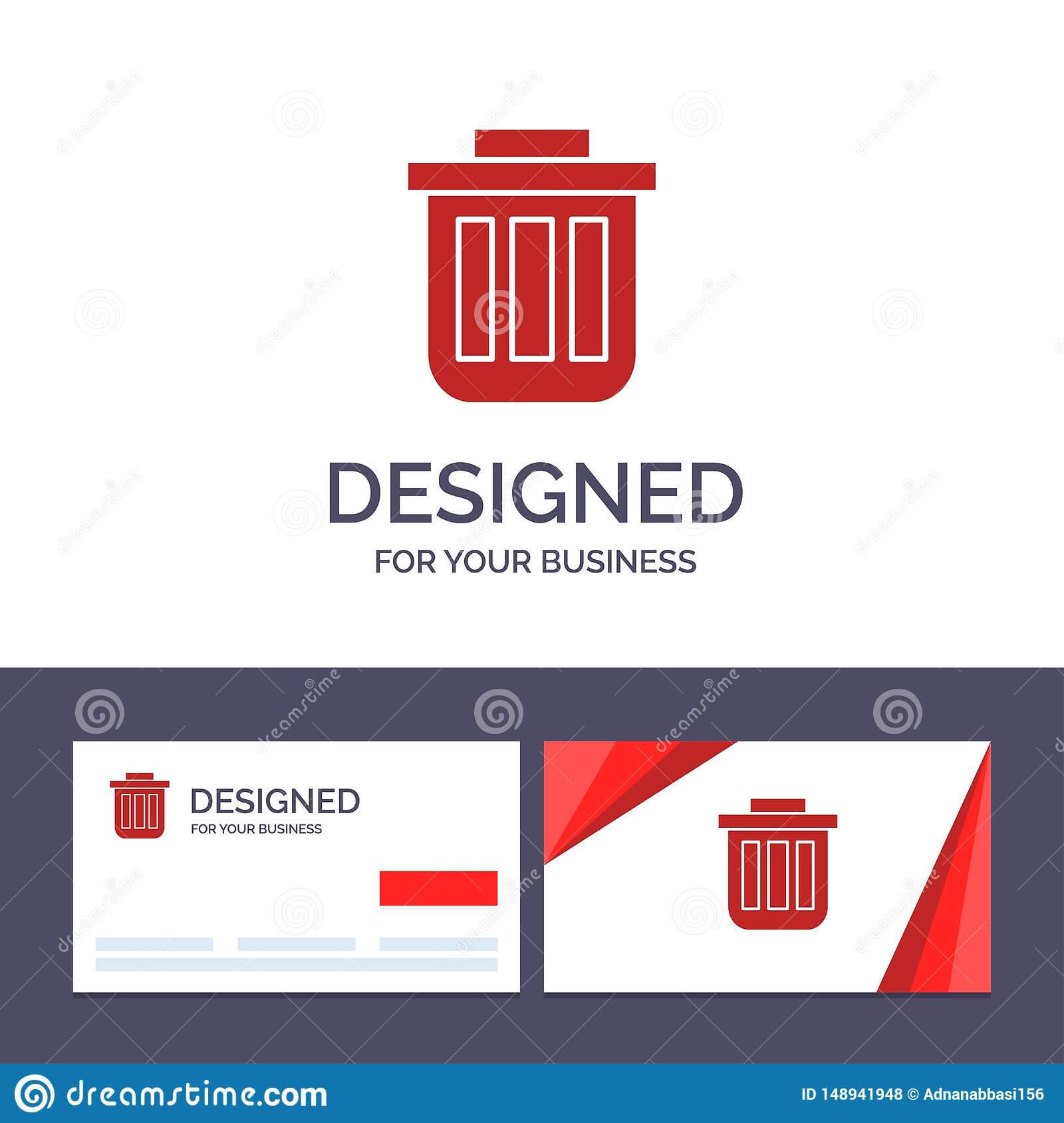 Creative Business Card And Logo Template Trash, Basket, Bin Regarding Bin Card Template