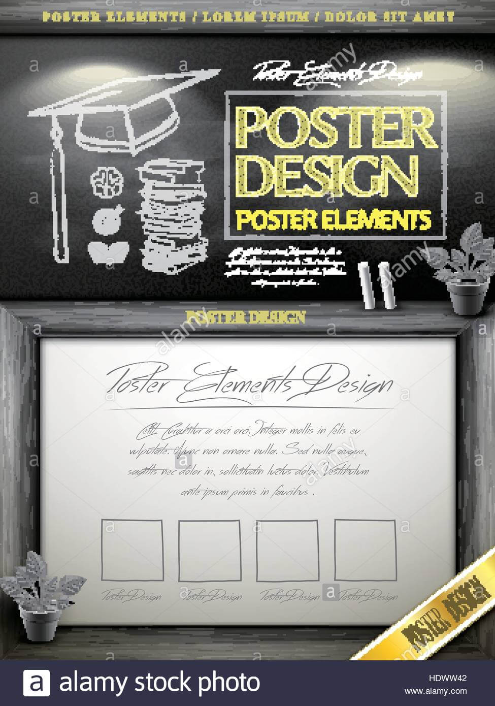 Creative Poster Template Design With Chalkboard Background Inside Chalkboard Poster Template