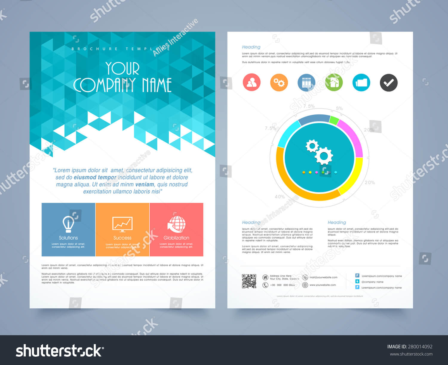 Creative Two Page Business Flyer Template Stock Vector Pertaining To 2 Page Flyer Template