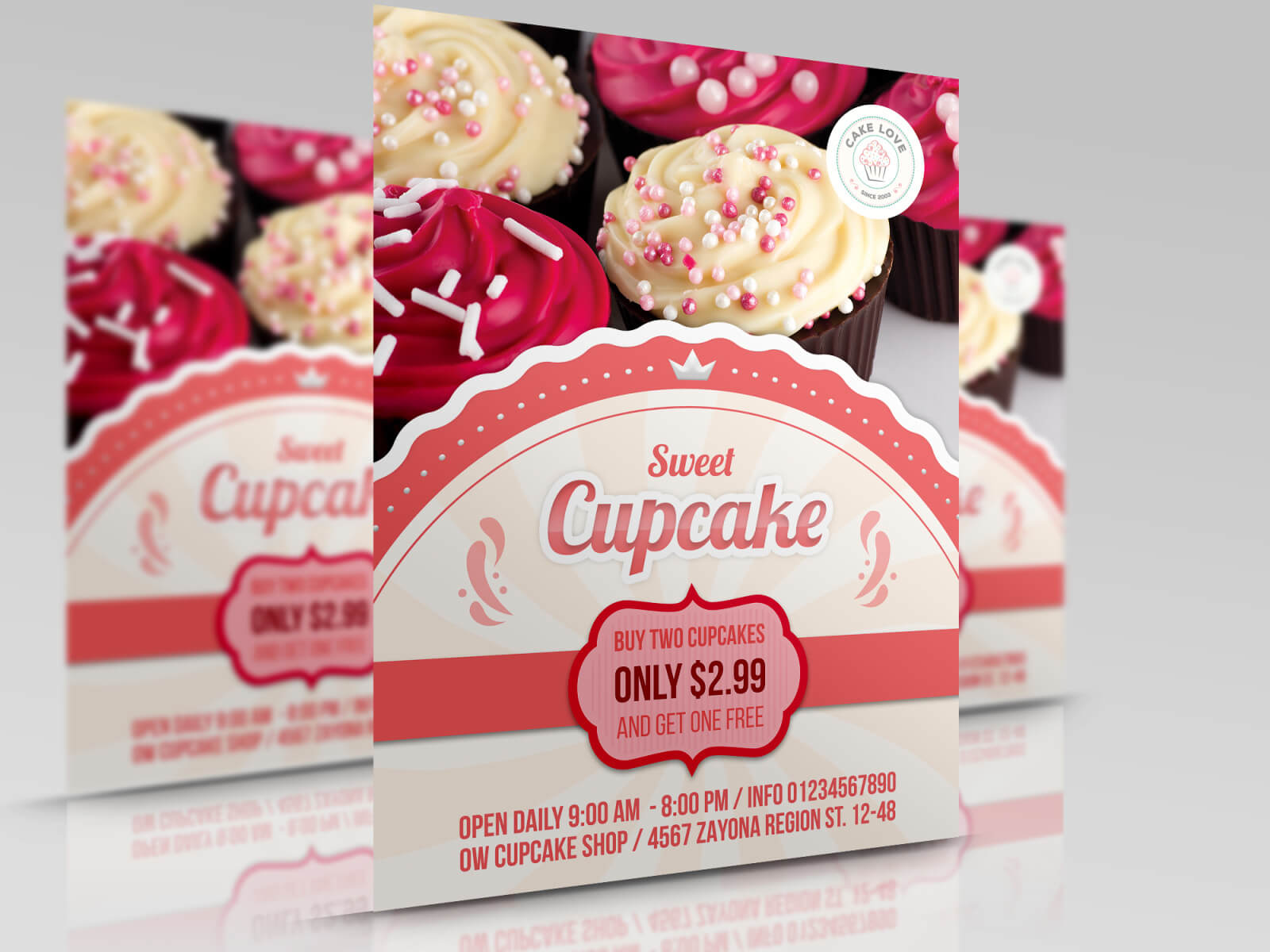 Cupcake Flyer Templateowpictures On Dribbble Within Cake Flyer Template Free