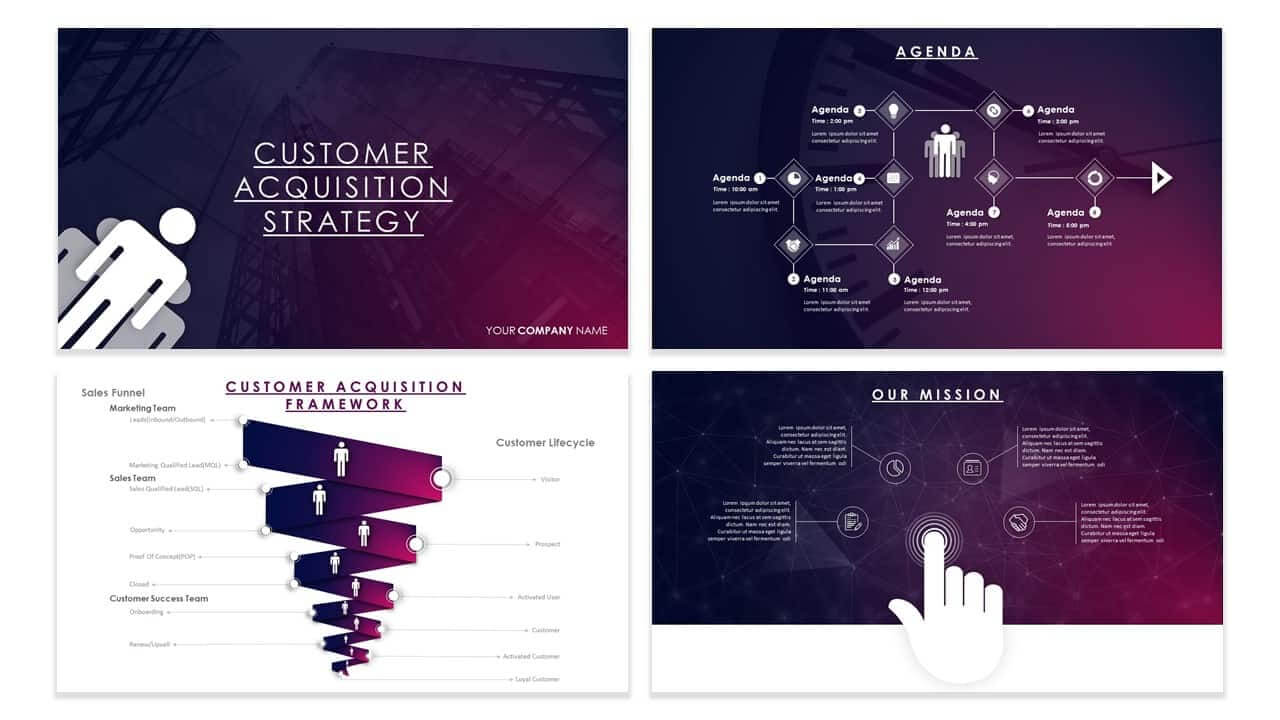 Customer Acquisition Strategy Template For Powerpoint Pertaining To Acquisition Strategy Template