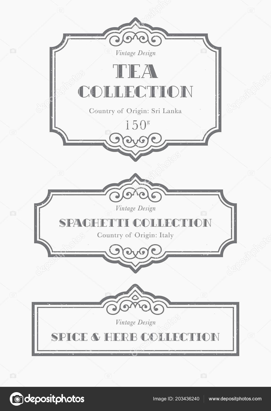 Customizable Black White Pantry Label Collection Vintage Inside Black And White Label Templates