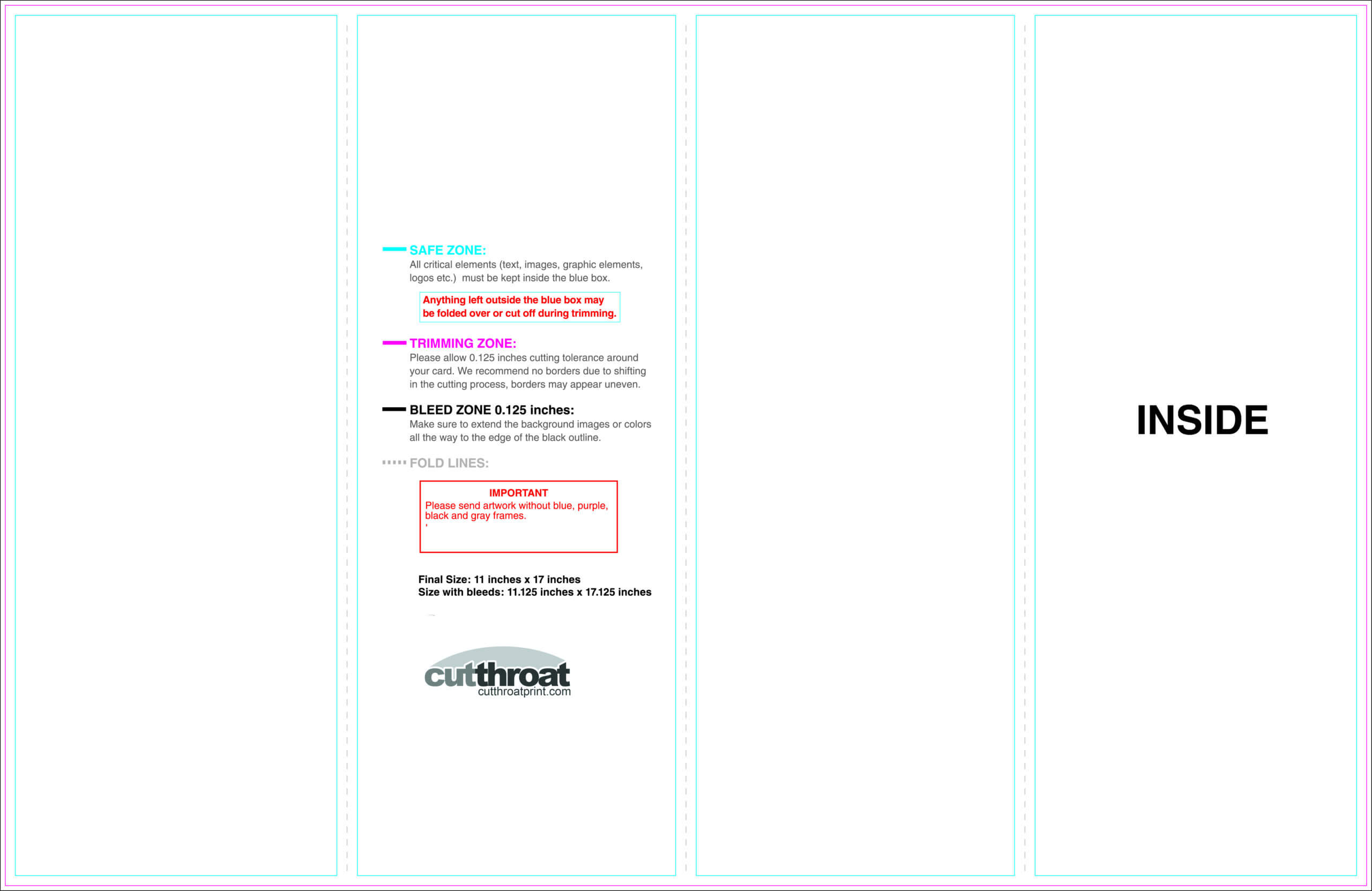 Cutthroat Printcustom Brochure Printing With Regard To 11X17 Brochure Template