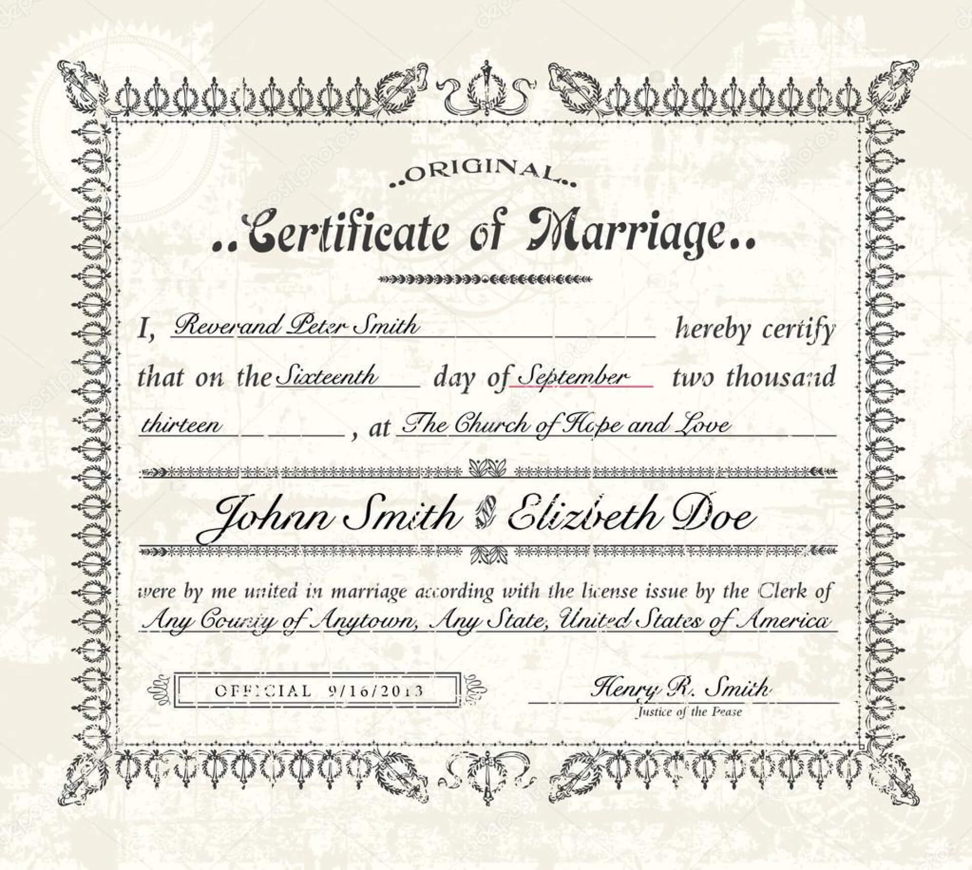 D452A6C Fake Marriage License Template | Wiring Resources For Certificate Of Marriage Template