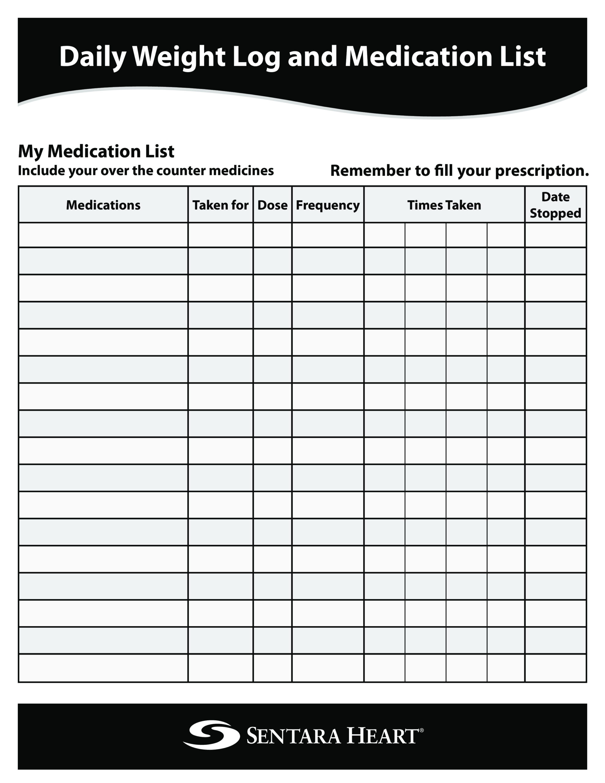 Daily Medication List Printable | Templates At Throughout Blank Medication List Templates