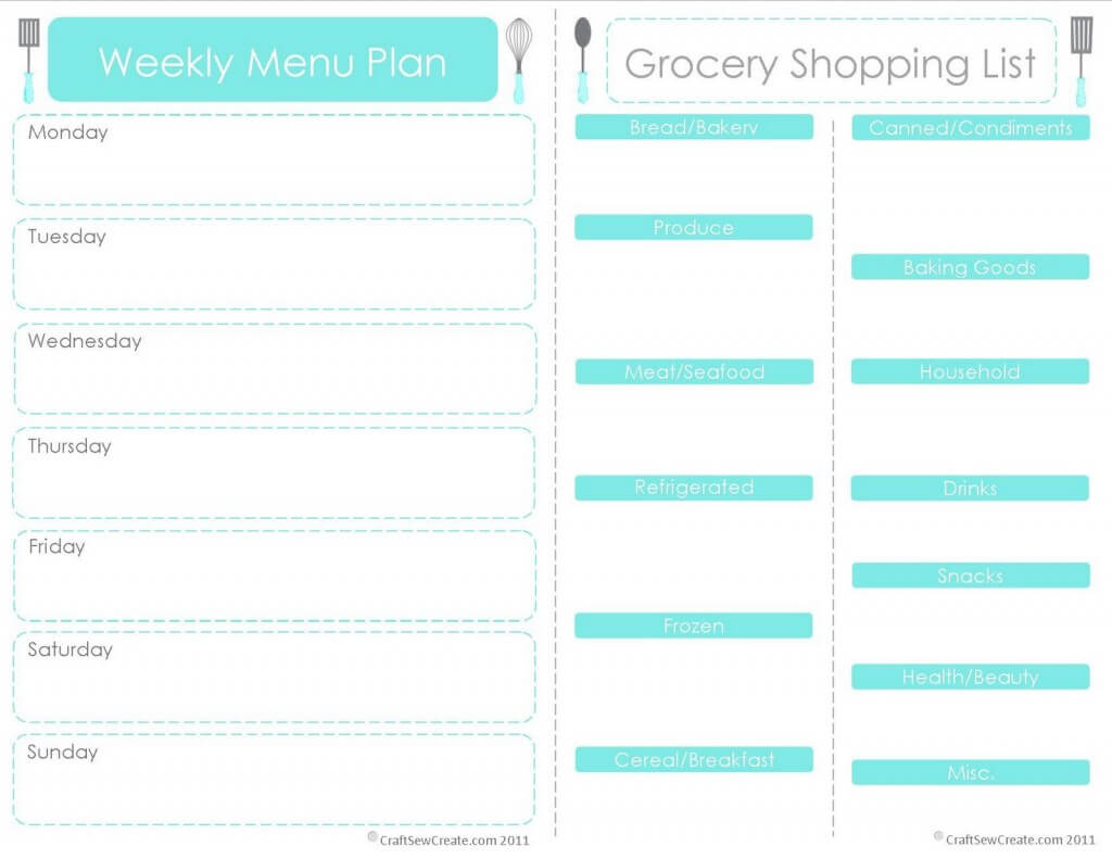 Daily Menu Planner Template – Horizonconsulting.co Inside Camping Menu Planner Template