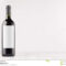 Dark Wine Bottle With Blank White Label On White Wooden With Blank Wine Label Template