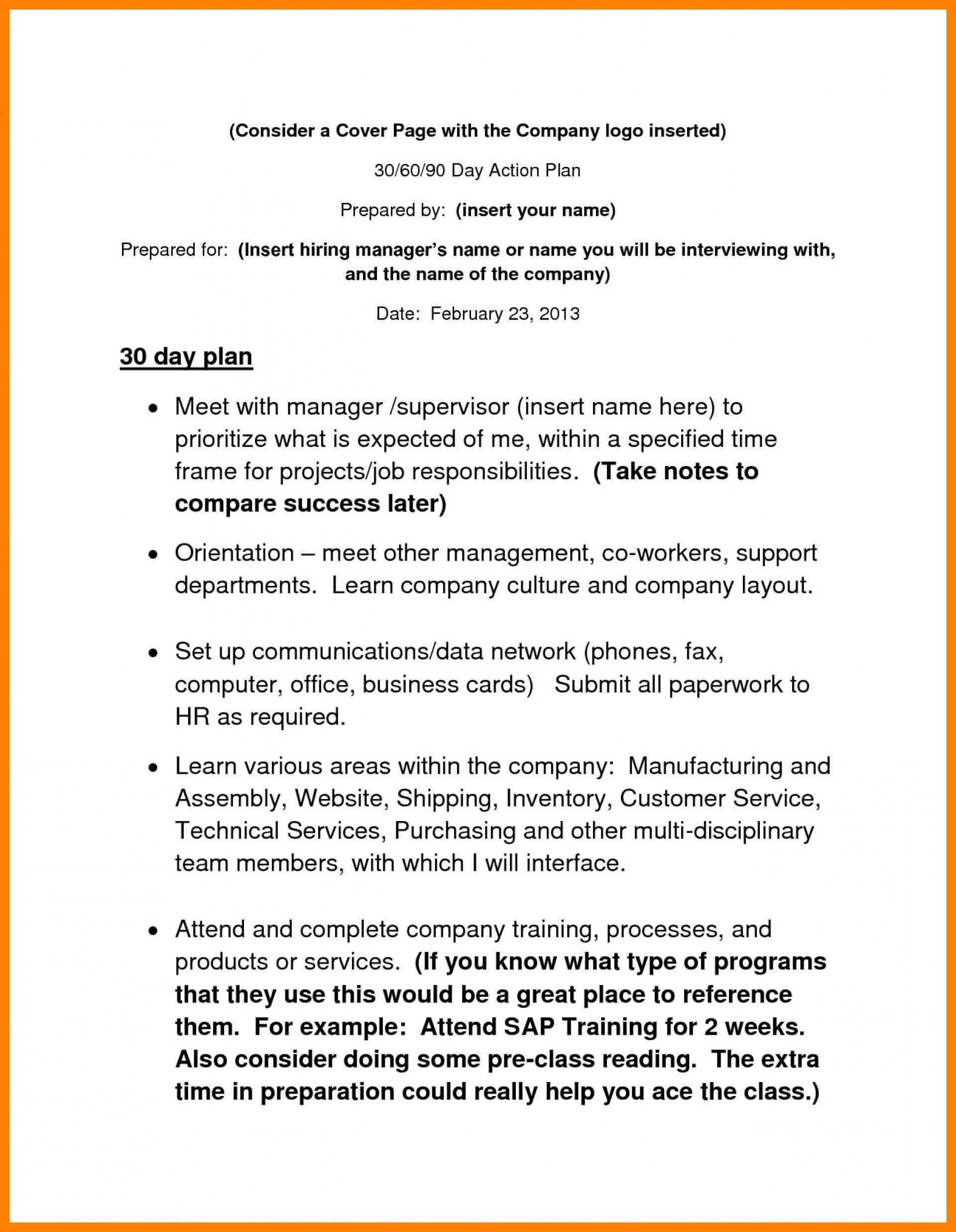 Day Business Plan Template Free New Sales For Pharmaceutical With Regard To 90 Day Business Plan Template