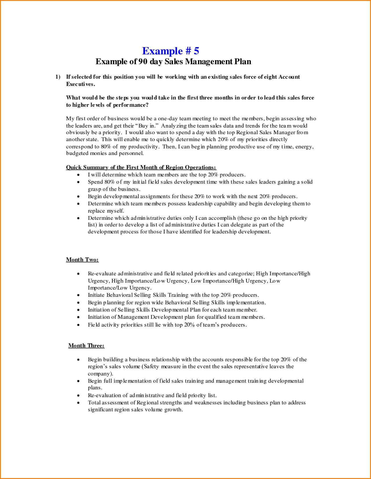 Day Sales Management Plan Plans How To Write For Your Job Inside 30 60 90 Day Sales Management Plan Template