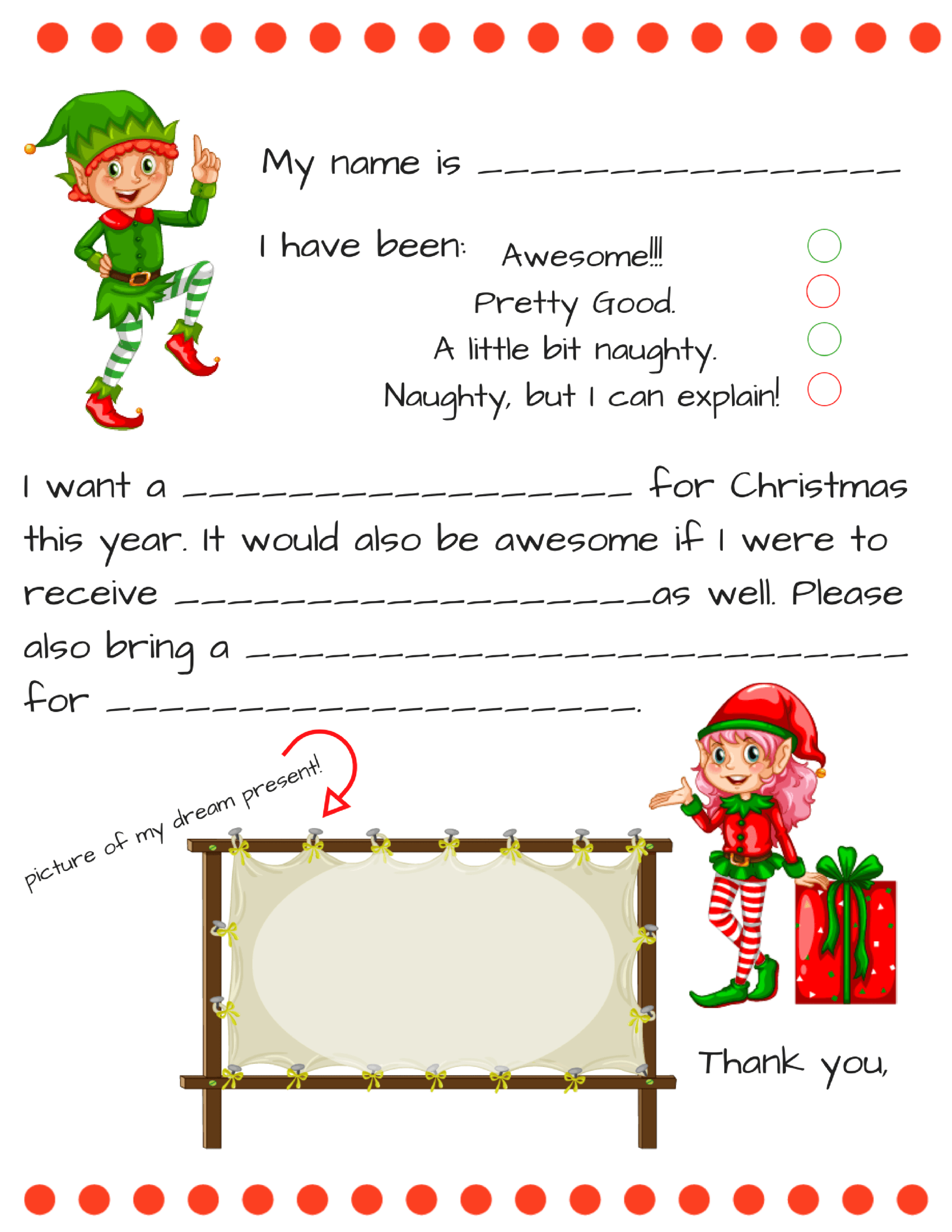 Dear Santa Fill In Letter Template - intended for Blank Letter Writing Template For Kids Dear Santa Fill In Letter Template – Intended For Blank Letter Writing Template For Kids