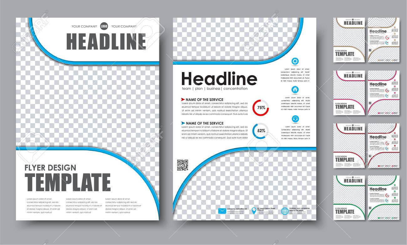 Design Color Flyers A4. Template 2 Page Brochure With Space For.. within 2 Page Flyer Template Design Color Flyers A4. Template 2 Page Brochure With Space For.. Within 2 Page Flyer Template