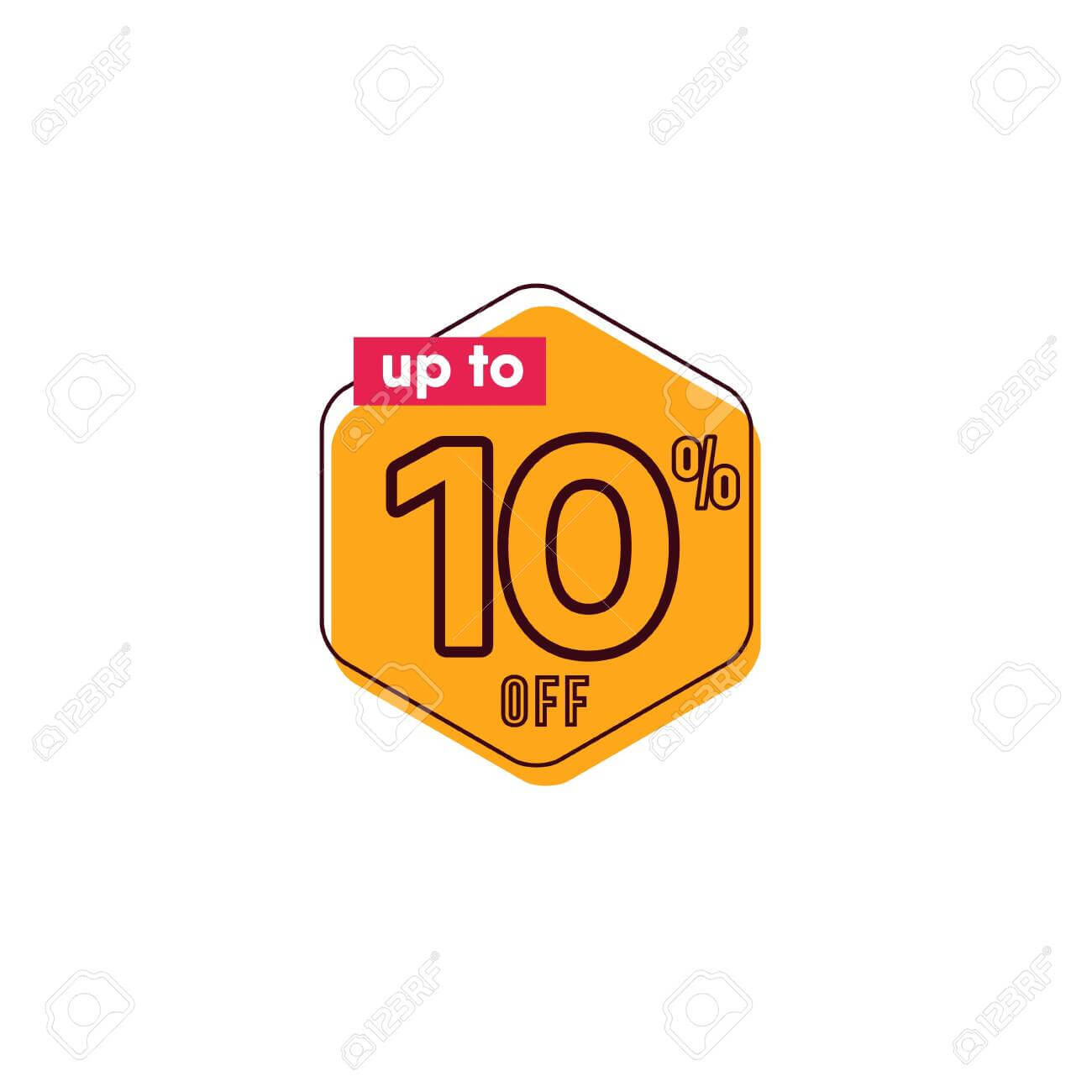 Discount Up To 10% Off Label Vector Template Design Illustration Inside 10 Up Label Template