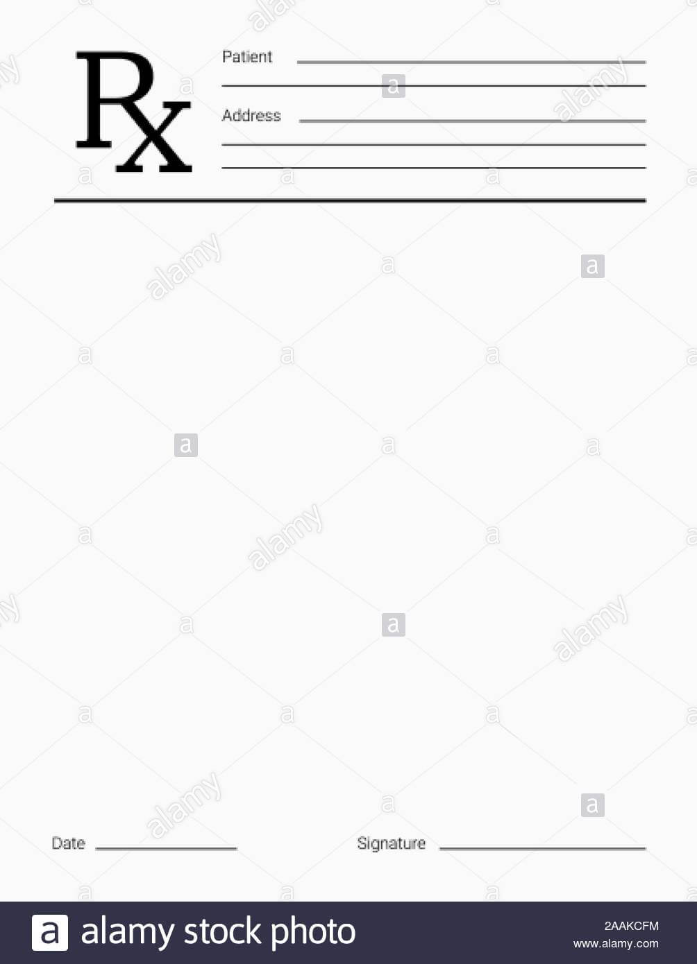 Doctor's Rx Pad Template. Blank Medical Prescription Form Inside Blank Prescription Pad Template