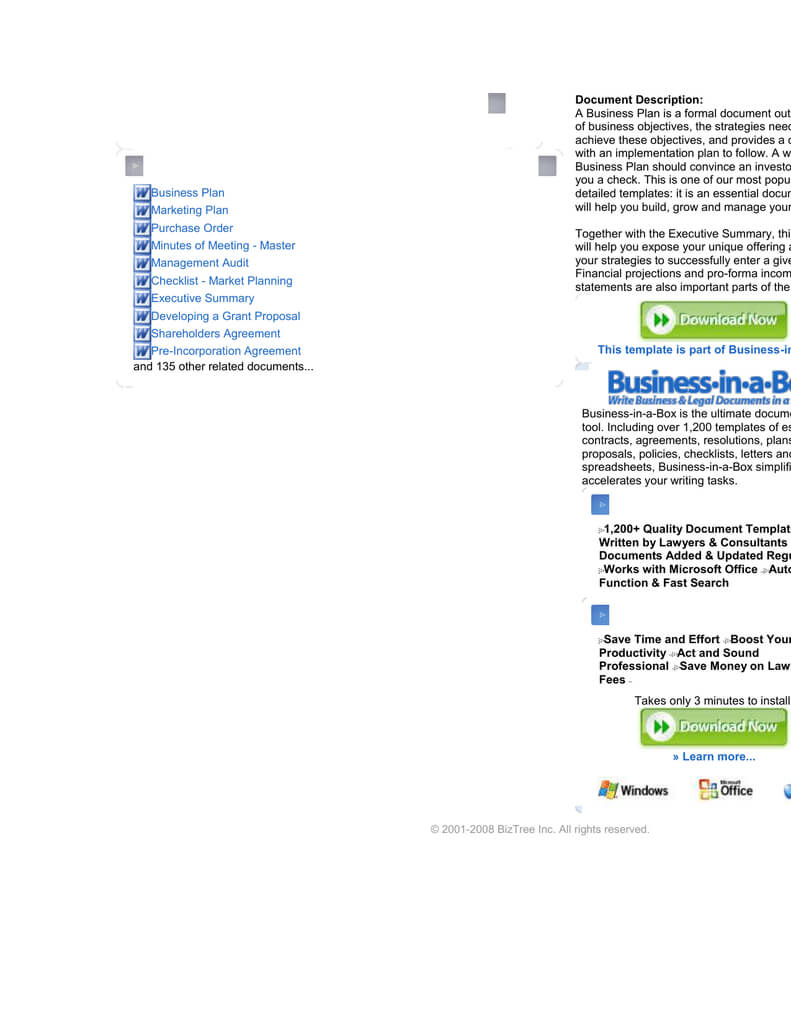Document Content Of Business Objectives, The Strategies Within Business In A Box Templates