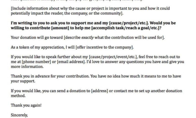 Donation Request Letters: Asking For Donations Made Easy! for Business Donation Letter Template