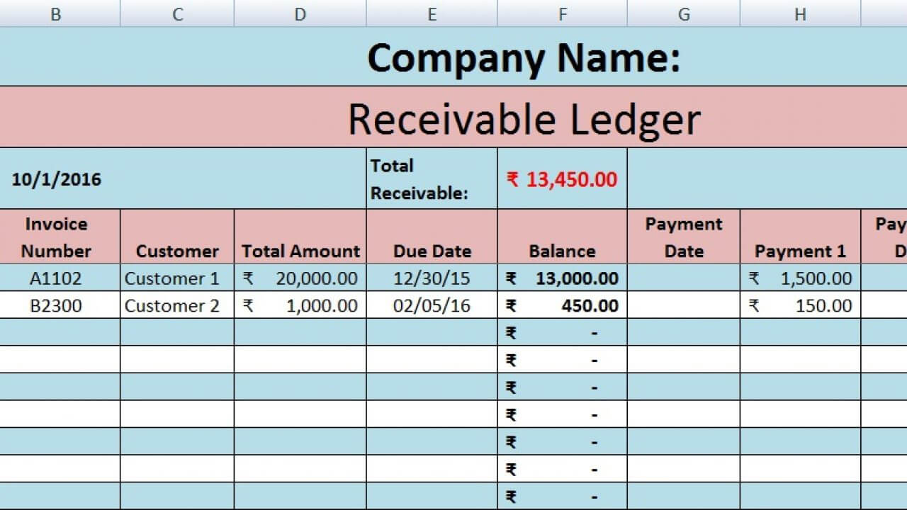 Download Accounts Receivable Excel Template – Exceldatapro Inside Accounts Receivable Report Template