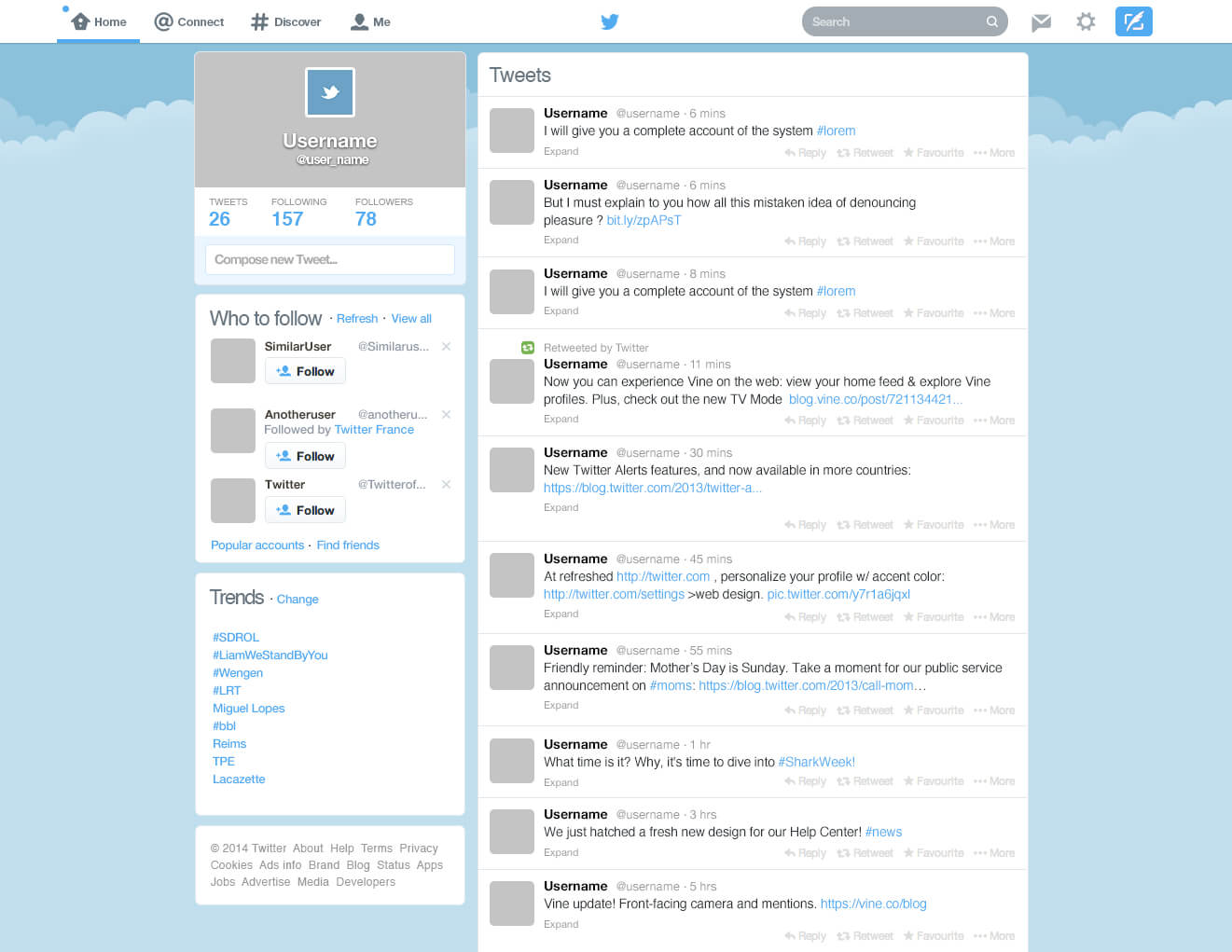 Download Free Twitter Template Psd – Download Psd With Blank Twitter Profile Template