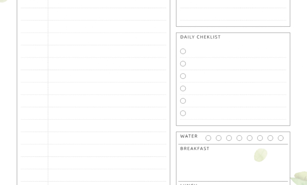 Download Printable Undated Planner With Daily Checklist Pdf inside Blank Checklist Template Pdf