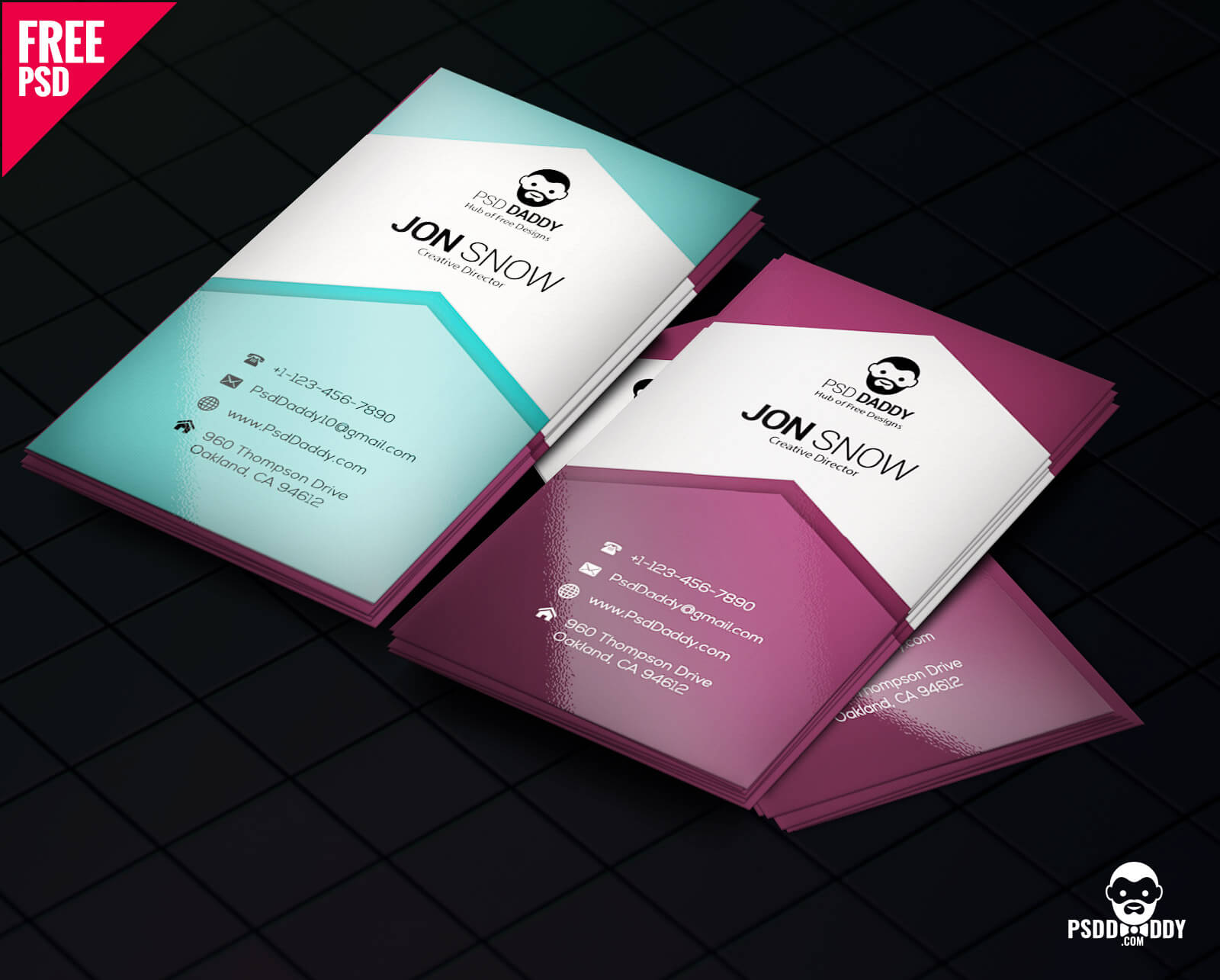 Download]Creative Business Card Psd Free | Psddaddy For Business Card Size Template Photoshop