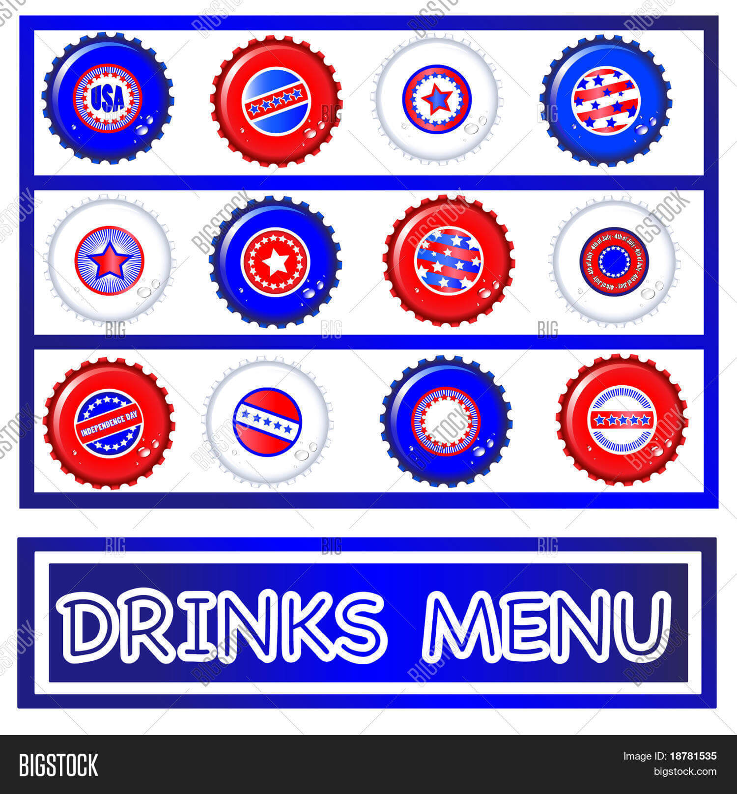 Drinks Menu Template Image & Photo (Free Trial) | Bigstock In 4Th Of July Menu Template