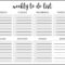 √ Free Printable Weekly To Do List Template | Templateral Inside Blank To Do List Template