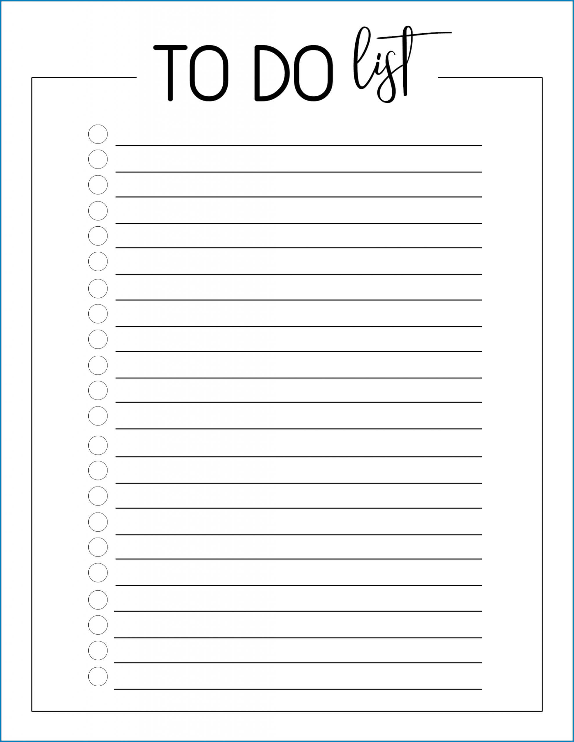 √ Free To Do List Printable Template | Templateral With Blank To Do List Template