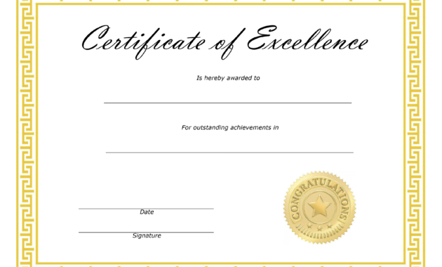 ❤️ Free Sample Certificate Of Excellence Templates❤️ with regard to Certificate Of Excellence Template Free Download