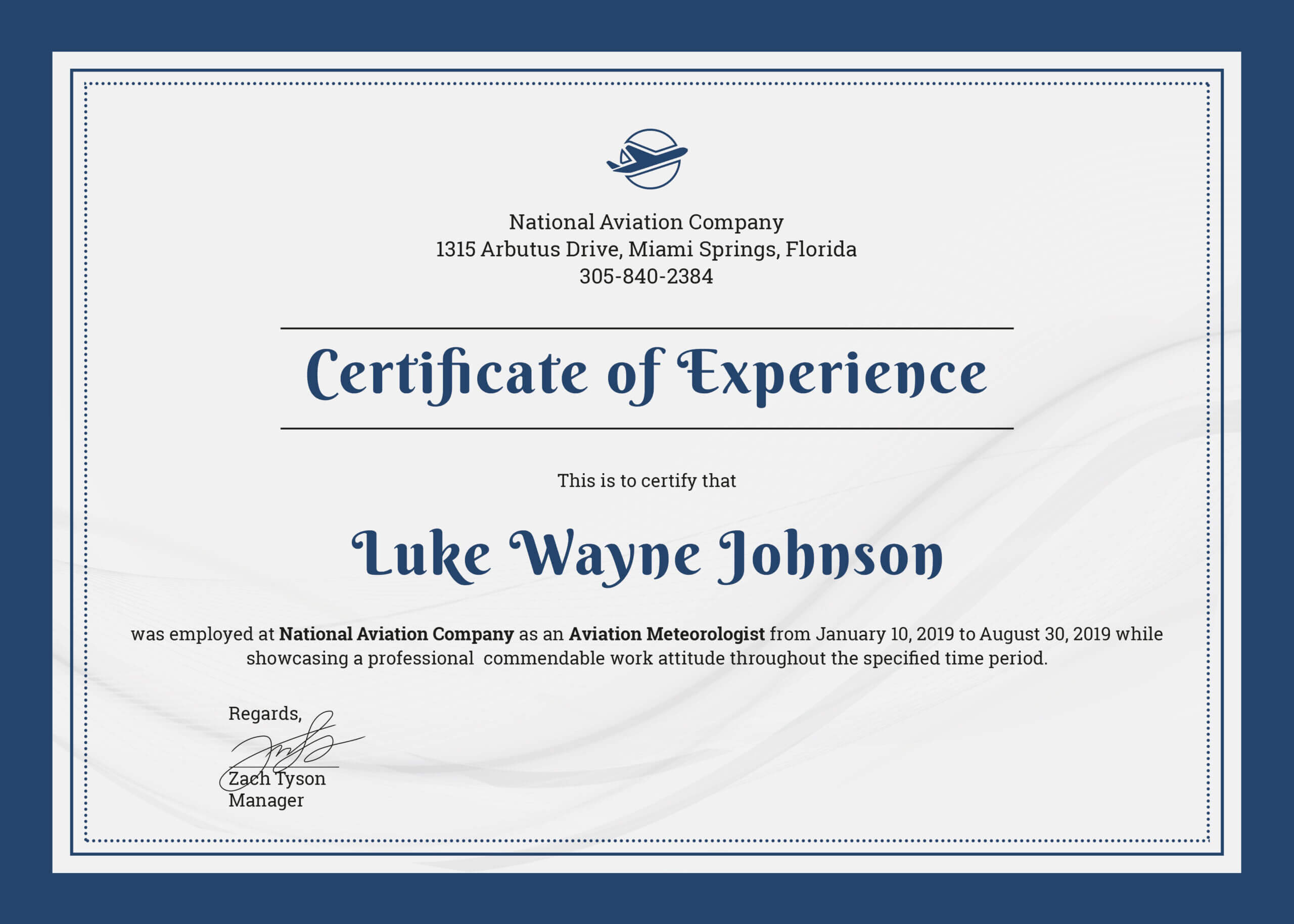 ❤️free Printable Certificate Of Experience Sample Template❤️ Within Certificate Of Experience Template