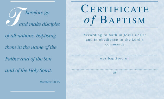 ❤️free Sample Certificate Of Baptism Form Template❤️ throughout Christian Baptism Certificate Template