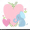 Elephant With Two Big Hearts And Plants Vector Sticker With Regard To Blank Elephant Template