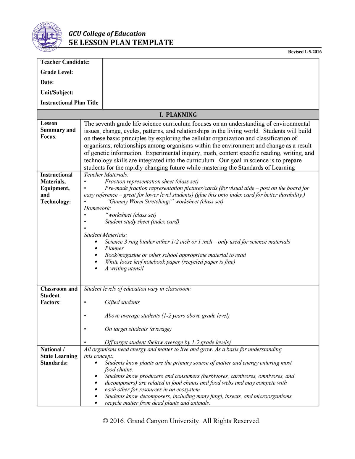 Elm Lesson Plan – Elm 583 Elementary Clinical Practice – Studocu With Regard To 5 E Lesson Plan Template