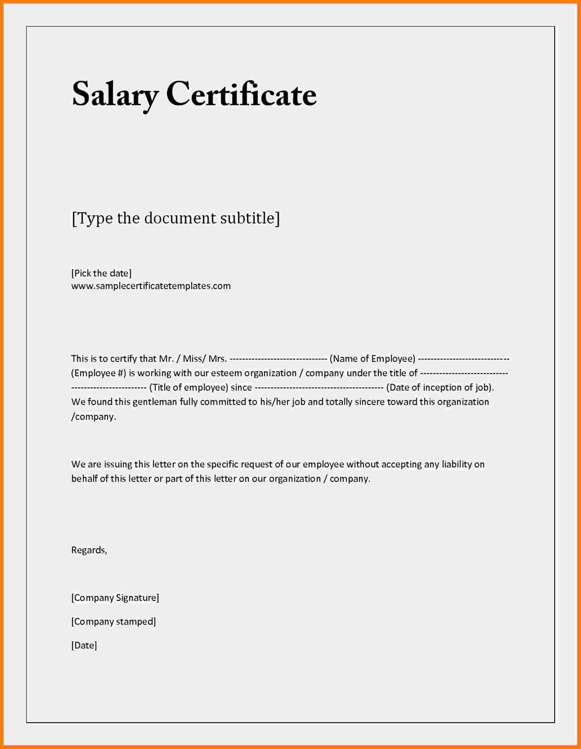 Employment Certificate With Compensation – Tunu.redmini.co Throughout Certificate Of Employment Template