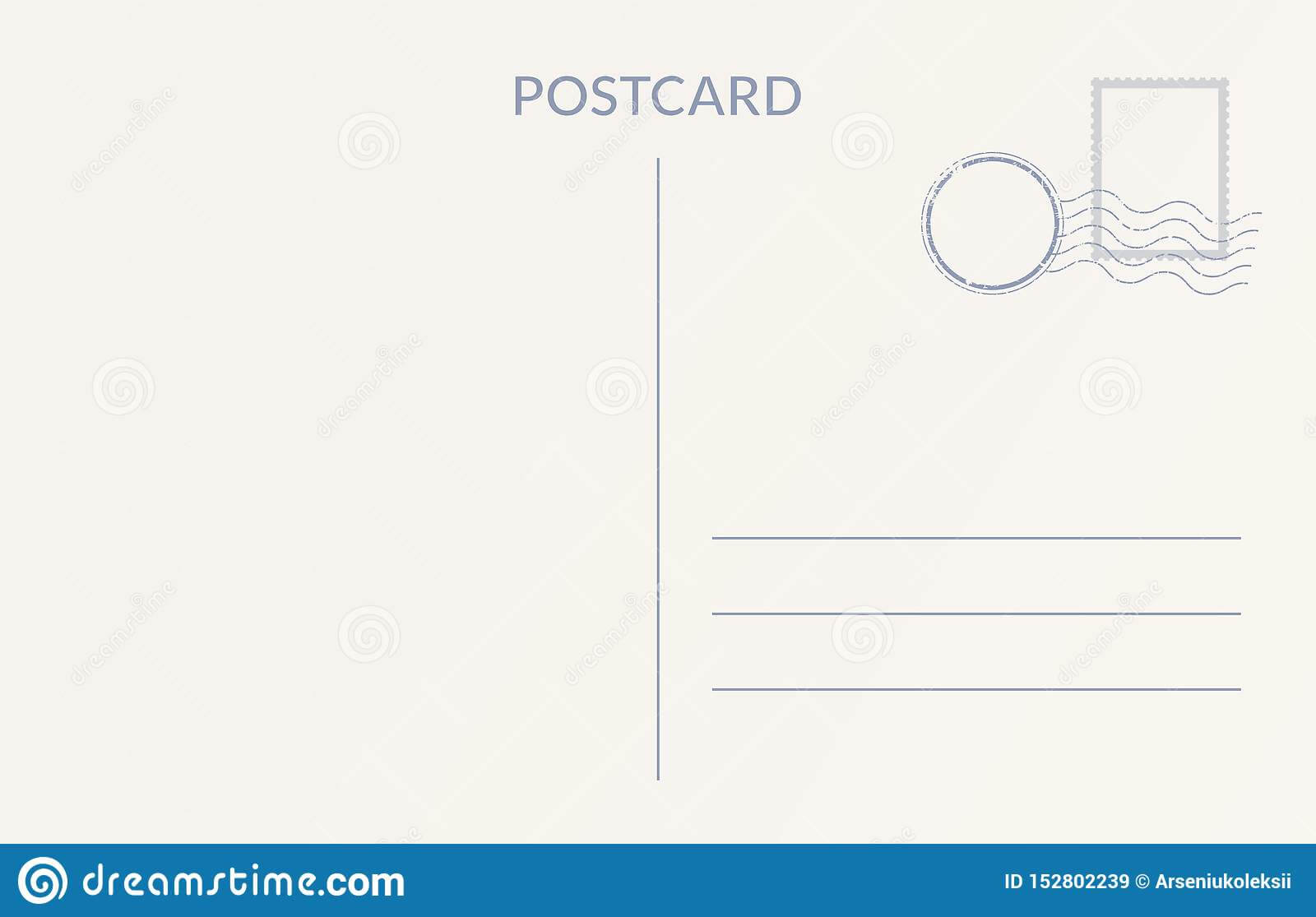Empty Postcard Template Stock Vector. Illustration Of Empty With Back Of Postcard Template