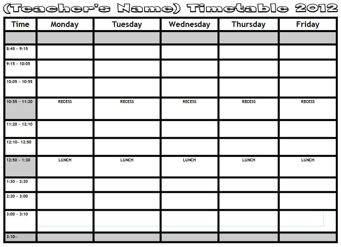 En Özgün Şiirler En Anlamlı Sözler Şiirceler: Timetable Template With Regard To Blank Revision Timetable Template