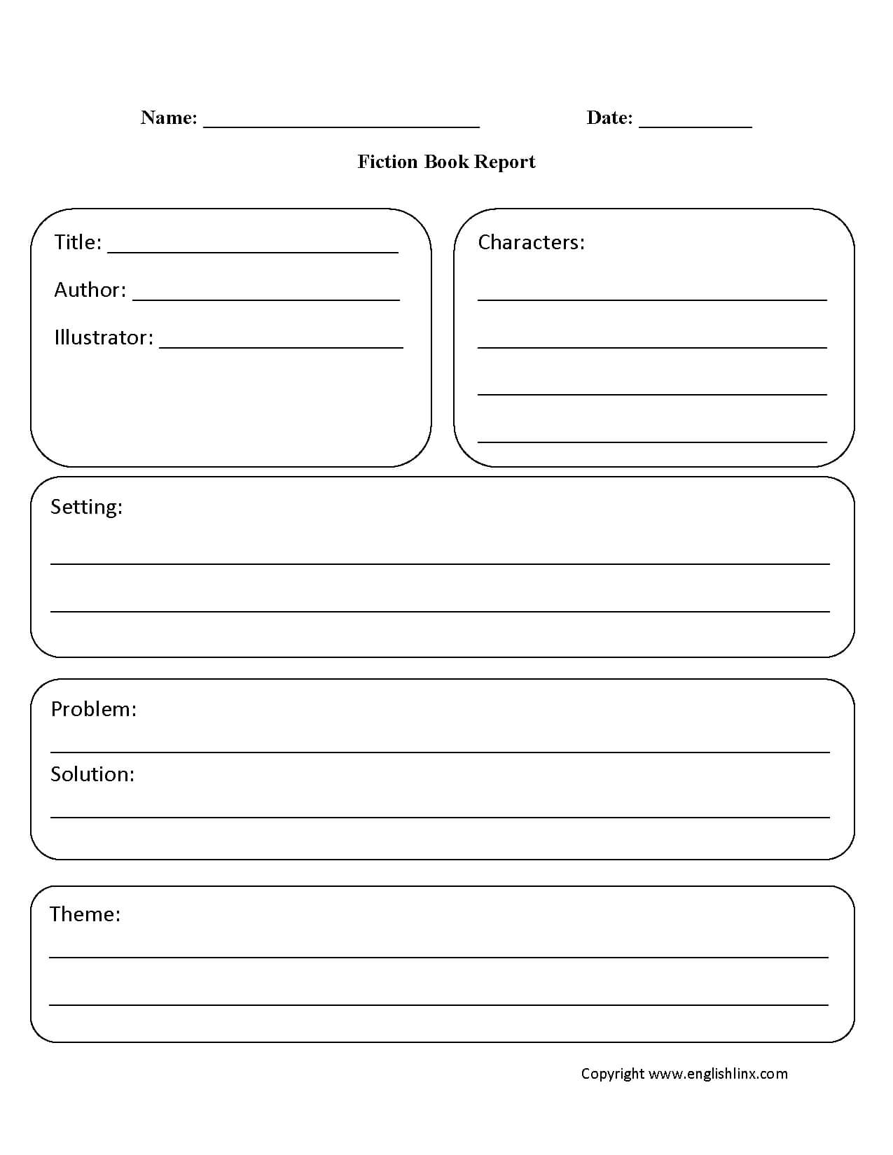Englishlinx | Book Report Worksheets For 6Th Grade Book Report Template