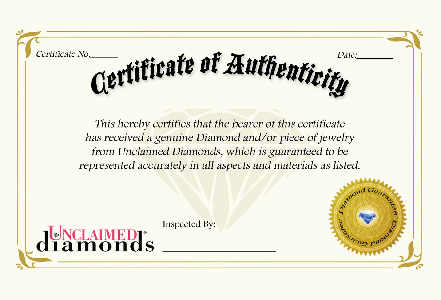 🥰certificate Of Authenticity Template Sample & Example🥰 In Certificate Of Authenticity Template