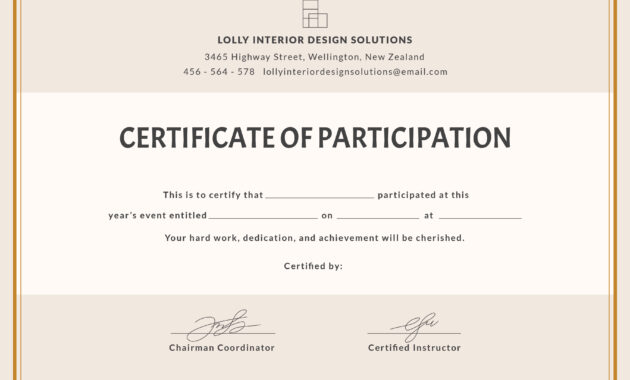 🥰free Printable Certificate Of Participation Templates (Cop)🥰 with Certificate Of Participation Template Pdf