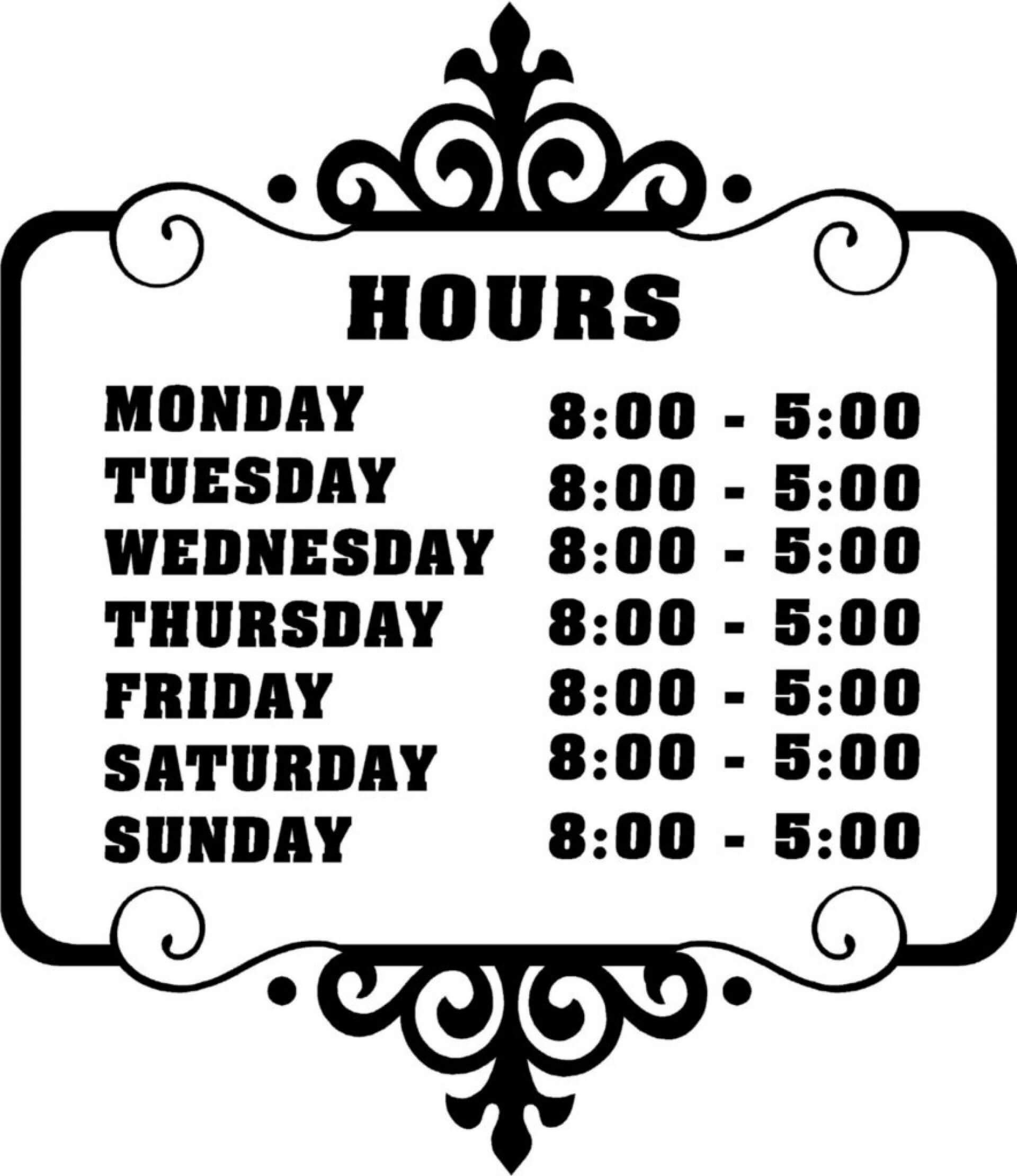 Fascinating Business Hours Template Microsoft Word Ideas Within Business Hours Template Word